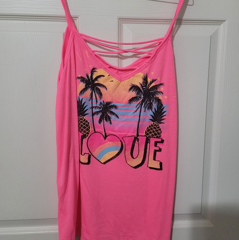 Pink Graphic Tank Top